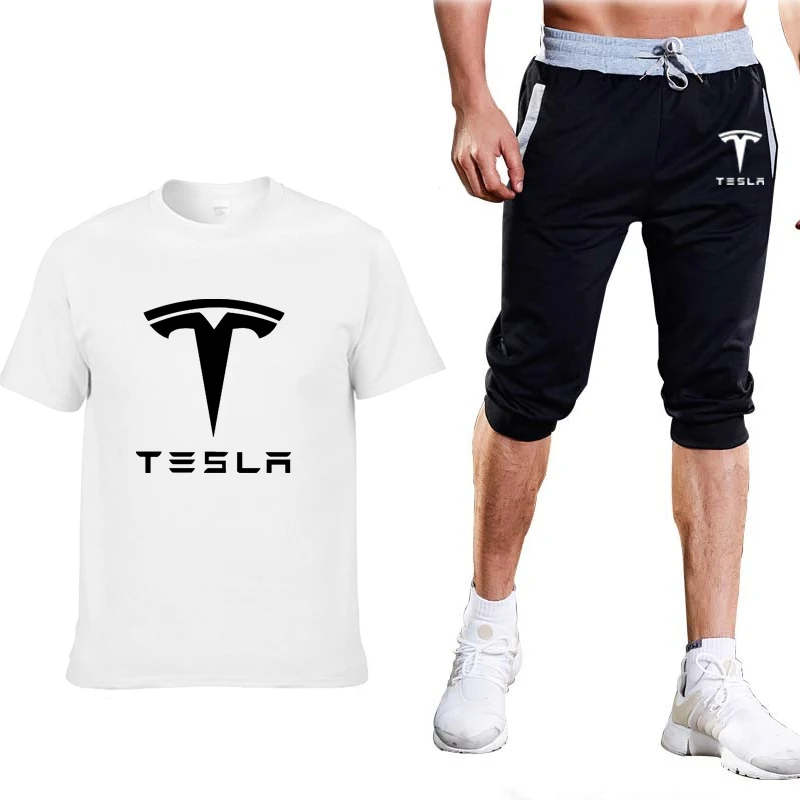 Tesla Men Summer T Shirts Pants suit 3