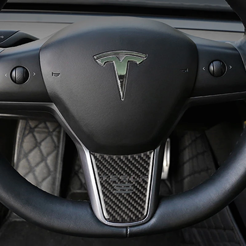 Steering Wheel Panel Carbon Fiber Protector | Tesla Model 3 X S 2
