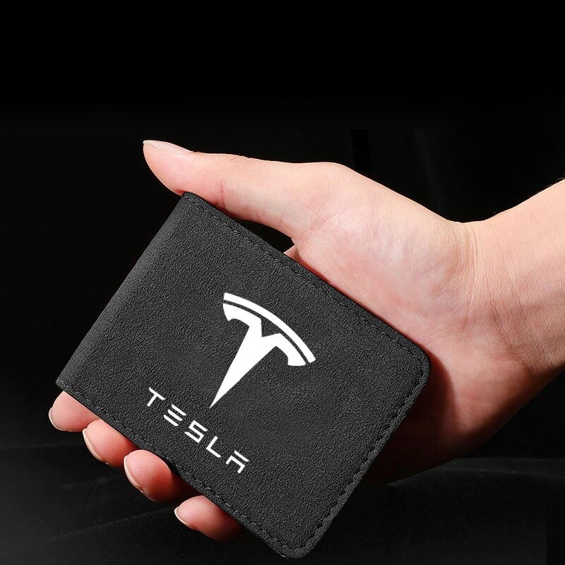 ★lemasque★ Nova Tesla Zipper Western Card Wallet Black L19 Tesla Leather Wallet - Tesla League