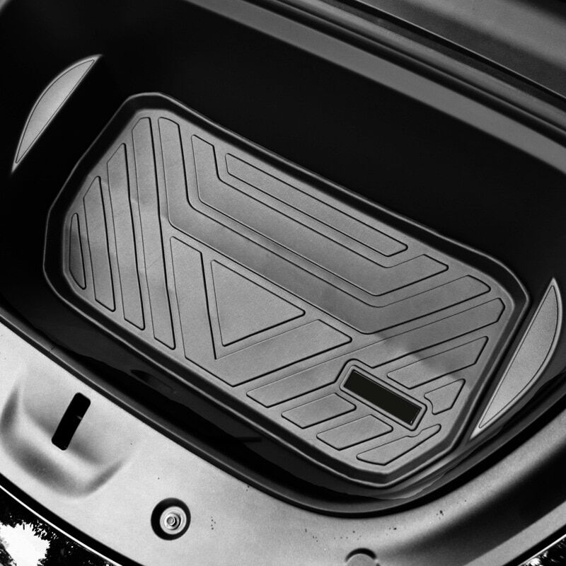 For Tesla Model Y 7-Seater 2021 2022 TPE Trunk Mat & Seats Anti-Kick Protector Cargo Liners Car Boot Frunk Lower Compartment Mat 5