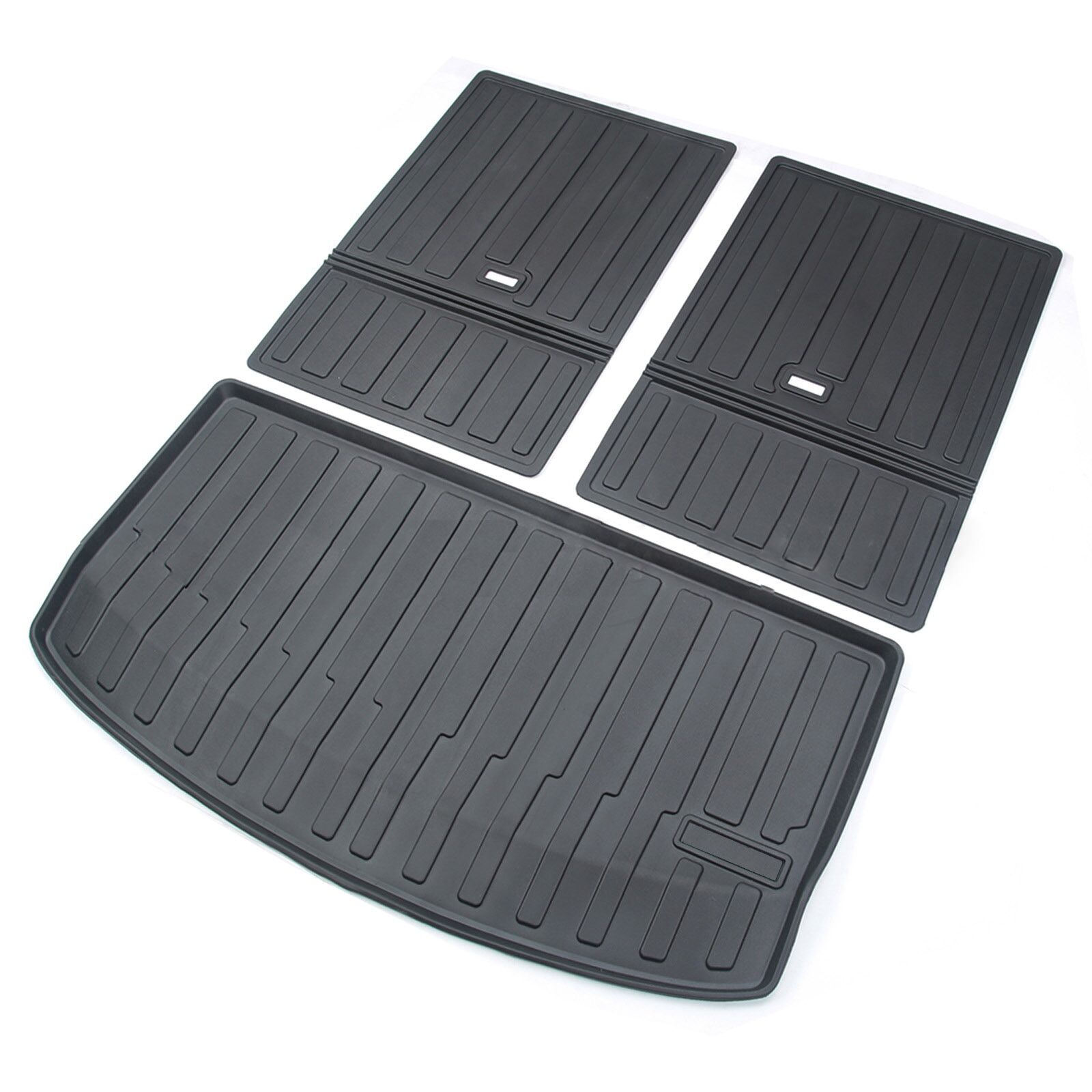 For Tesla Model Y 7-Seater 2021 2022 TPE Trunk Mat & Seats Anti-Kick Protector Cargo Liners Car Boot Frunk Lower Compartment Mat 2