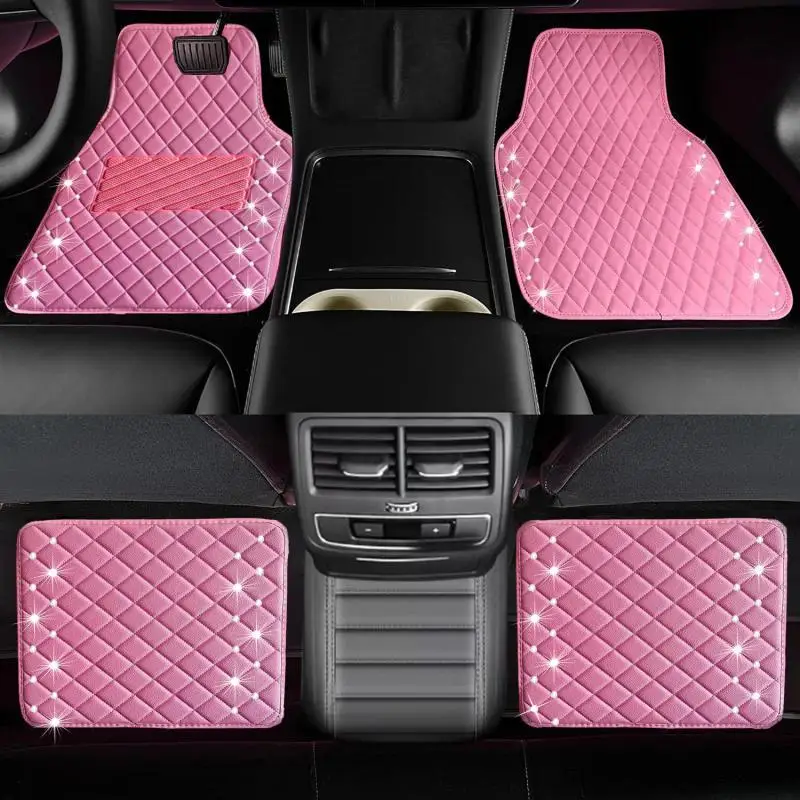 Tesla Leather Pink Mats | Model 3 ,Y & S | 2016-2024 1
